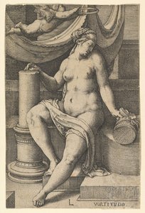 不屈の精神、シリーズ「七つの美徳」、1530年。 作： Lucas van Leyden