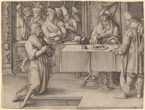 ヨセフ、ファラオの夢を解釈する 作： Lucas van Leyden