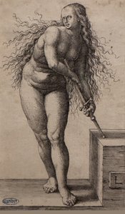 ルクレティアの自殺、1514年から1515年の間（版画） 作： Lucas van Leyden