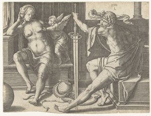 キューピッドの火星、金星 作： Lucas van Leyden