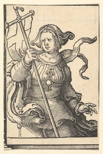 シビルスのシリーズからのフリギアのシビル、ca。 1530年。 作： Lucas van Leyden