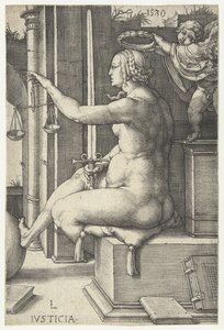 正義 Iusticia (オブジェクトのタイトル) 七つの美徳（シリーズタイトル） 作： Lucas van Leyden