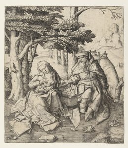 エジプトへの逃亡中の休息 作： Lucas van Leyden