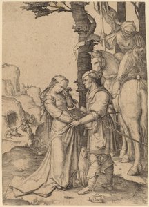 王女を解放するセントジョージ 作： Lucas van Leyden
