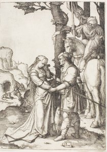 王女を解放するセントジョージ 作： Lucas van Leyden