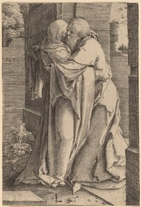 聖アンナを抱く聖ヨアヒム 作： Lucas van Leyden