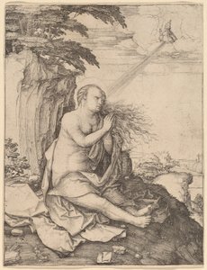 砂漠の聖マグダラのマリア 作： Lucas van Leyden