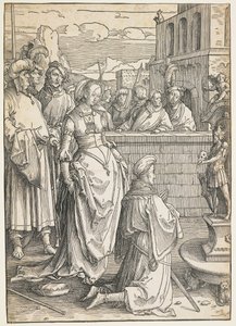 ソロモンの偶像崇拝、c。 1512 作： Lucas van Leyden