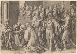魔術師の崇拝 作： Lucas van Leyden