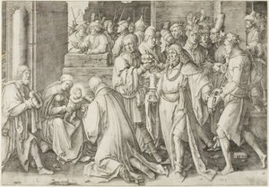 魔術師の崇拝 作： Lucas van Leyden