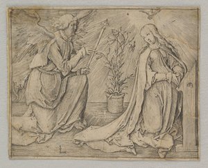 受胎告知、ca。 1516。 作： Lucas van Leyden