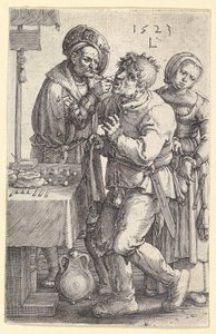 歯科医、1523年。 作： Lucas van Leyden