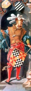 ジェリコの盲人の癒し、詳細、1531 作： Lucas van Leyden