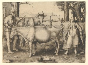 ミルクメイド、1510年。 作： Lucas van Leyden