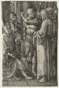 情熱：大祭司の前のキリスト、1521年。 作： Lucas van Leyden
