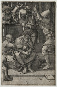 情熱：いばらで戴冠したキリスト、1521年。 作： Lucas van Leyden