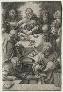 情熱：最後の晩餐、1521年。 作： Lucas van Leyden