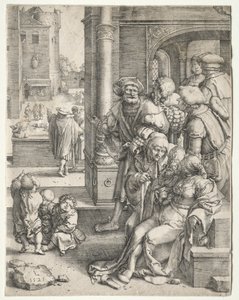 1525年、かごに吊るされた詩人バージル。