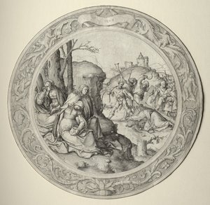 ラウンドの情熱：十字架を運ぶキリスト、1509年。 作： Lucas van Leyden