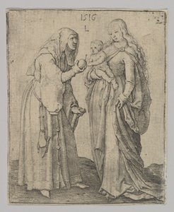子連れの聖母と聖アンナ」1516年 作： Lucas van Leyden