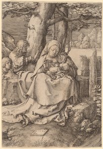 聖母子と二人の天使 作： Lucas van Leyden