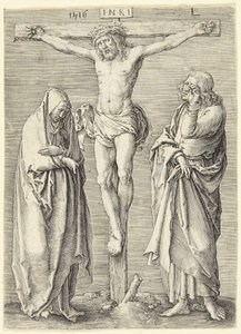 十字架のふもとに立つ聖母と聖ヨハネ 作： Lucas van Leyden