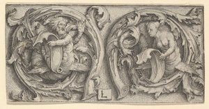 テンドリルのトリトンとサイレン、ca。 1510。 作： Lucas van Leyden