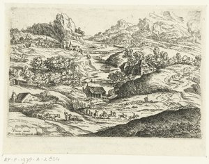騎手のいる風景 ティツィアーノの後の小さな風景（シリーズタイトル） 作： Lucas van Uden