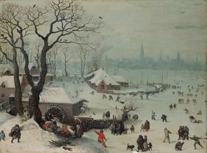 アントワープ近郊の雪景色 作： Lucas van Valckenborch