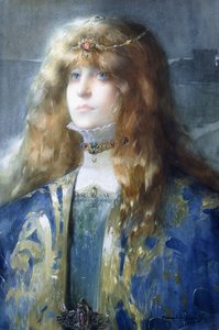 サラ・ベルナールの肖像 作： Lucien Guirand de Scevola