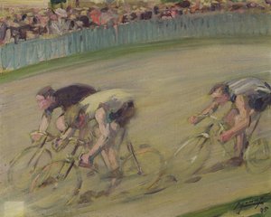 サイクルレース（キャンバスに油彩）