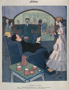 ホームフロントで、「ラ・バイオネット」のイラスト、1915年9月2日（カラーリソ） 作： Lucien Henri Weiluc