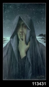 静寂（油彩・パネル） 作： Lucien Levy Dhurmer