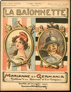 La Baionnette "の表紙、カラフルな風刺画 作： Lucien Metivet