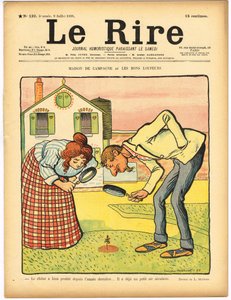 Le Rire "の表紙、カラフルな風刺画 作： Lucien Metivet