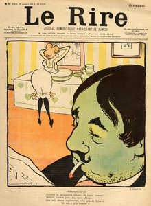 1899年4月22日付「Le Rire」表紙のユーモラスな漫画（カラーリトグラフ）。 作： Lucien Metivet
