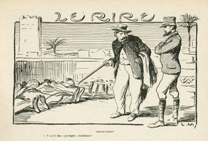 Le Rire誌04/05/12に掲載されたイラスト - Protectorat 植民地化（エングレービング 作： Lucien Metivet