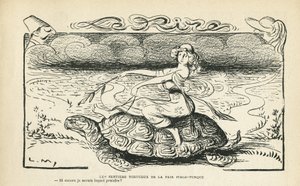 05/10/12付Le Rire紙に掲載されたイラスト - The tortuous paths of peace Italo turkish - 戦争, トルコ, イタリア, 平和 - 亀 - アニメーション, 寓話 (彫刻)