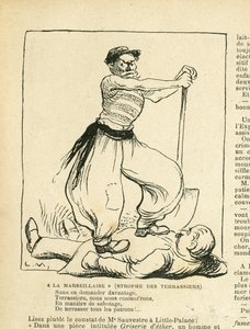 08/08/08のLe Rire紙に掲載されたイラスト - La Marseillaise (エングレービング) 作： Lucien Metivet