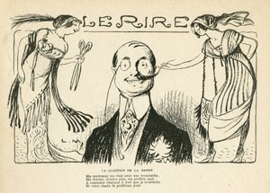 23/03/12のLe Rire紙に掲載されたイラスト -ヒゲの問題（彫刻 作： Lucien Metivet