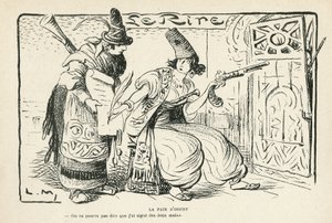2012年10月26日付のLe Rire紙に掲載されたイラスト - ウーシーの平和 - バルカン半島、スイス、第14次～第18次世界大戦、ローザンヌ条約（彫刻）。 作： Lucien Metivet