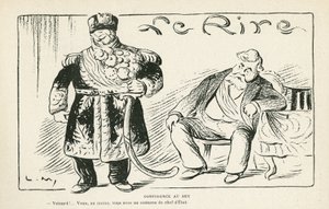 Le Rire紙27/07/12のイラスト - ベイへの信頼 - 植民地化 - Fallieres Armand (1813-1941), Naceur Bey (Mohamed el-Naceur Bey) (1855-1922) (エングレービング) 作： Lucien Metivet