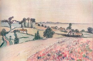 20世紀のルシアンピサロによる色のチョークの絵から 作： Lucien Pissaro