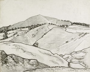 Cefn Bryn、1933年（ボードに敷いたキャンバスに黒いチョークとオイルウォッシュ）