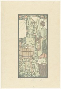 洗濯物を干す 作： Lucien Pissarro