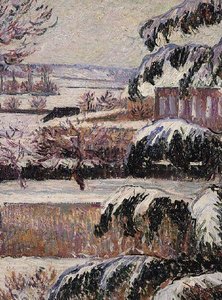 雪の印象、エラグニー 作： Lucien Pissarro