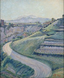 新しい道」、コティニャック、1937年 作： Lucien Pissarro