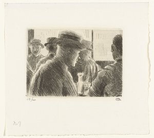 カフェの男性 作： Lucien Pissarro