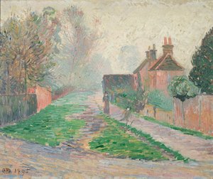 11月の朝、エピング、1895年 作： Lucien Pissarro