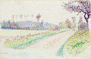 1886年、エラグニー付近の道路 作： Lucien Pissarro